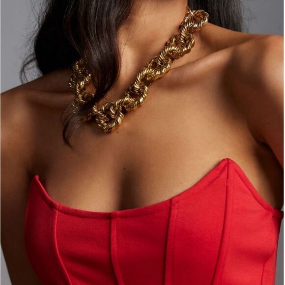 Anthropologie • Red strapless bustier top - Picture 3 of 5